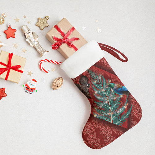 Aotearoa Maori Mangopare Meri Kirihimete Christmas Stocking Christmas Fern