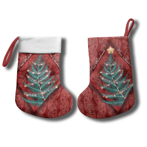 Aotearoa Maori Mangopare Meri Kirihimete Christmas Stocking Christmas Fern