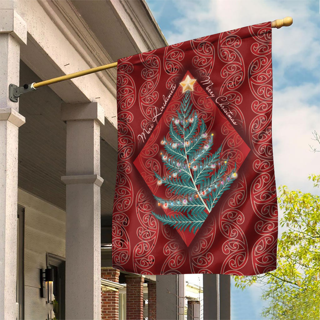 Aotearoa Maori Mangopare Meri Kirihimete Garden Flag Christmas Fern