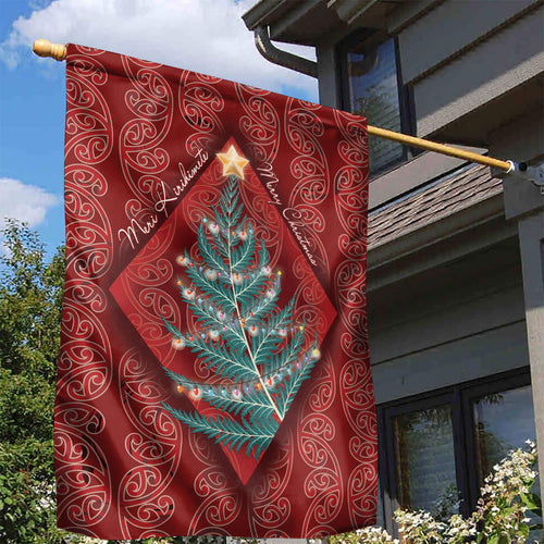 Aotearoa Maori Mangopare Meri Kirihimete Garden Flag Christmas Fern