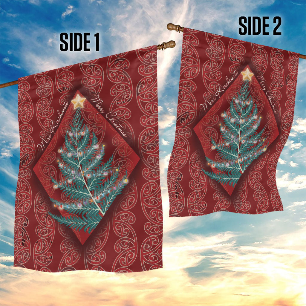 Aotearoa Maori Mangopare Meri Kirihimete Garden Flag Christmas Fern
