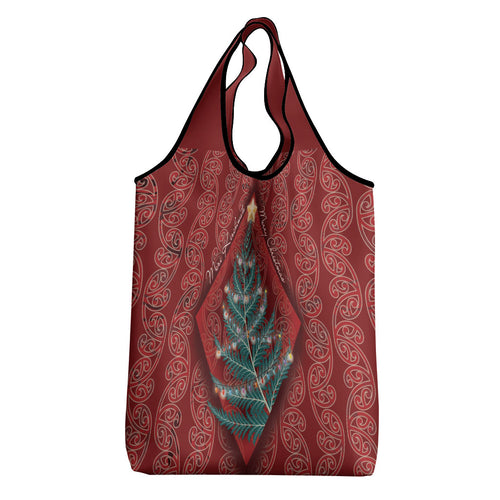 Aotearoa Maori Mangopare Meri Kirihimete Grocery Bag Christmas Fern