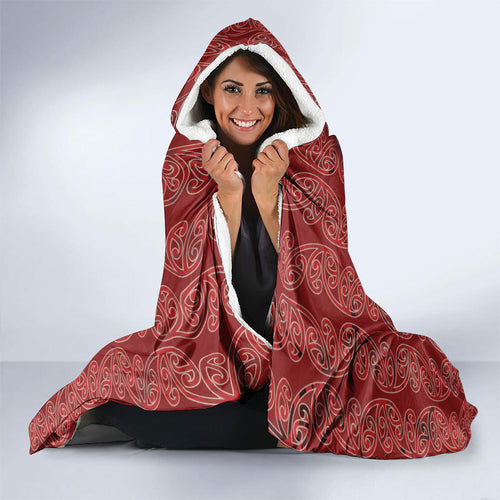 Aotearoa Maori Mangopare Meri Kirihimete Hooded Blanket Christmas Fern