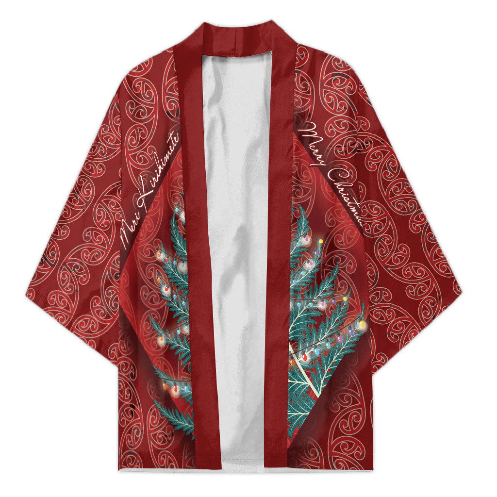 Aotearoa Maori Mangopare Meri Kirihimete Kimono Christmas Fern