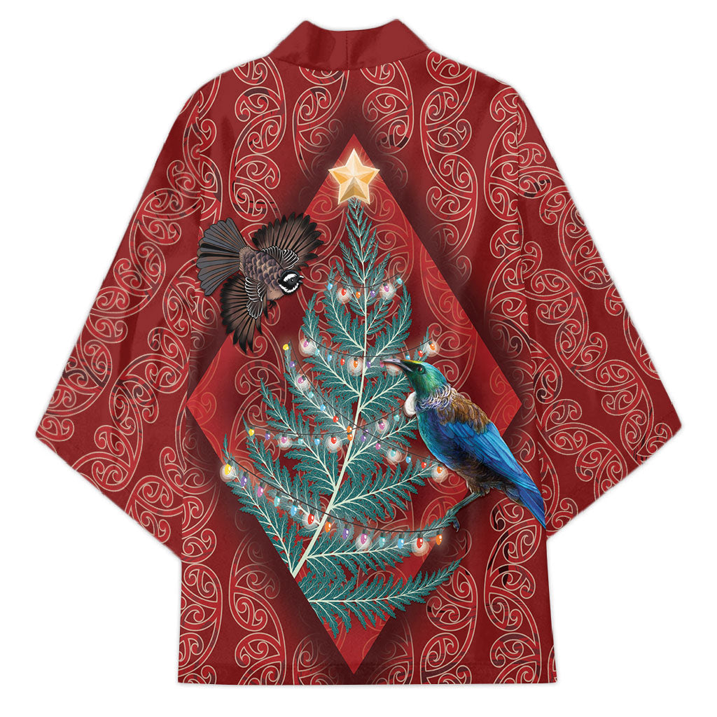 Aotearoa Maori Mangopare Meri Kirihimete Kimono Christmas Fern
