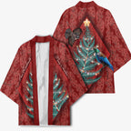 Aotearoa Maori Mangopare Meri Kirihimete Kimono Christmas Fern
