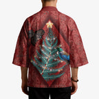 Aotearoa Maori Mangopare Meri Kirihimete Kimono Christmas Fern