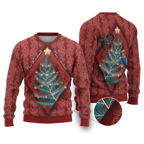 Aotearoa Maori Mangopare Meri Kirihimete Ugly Christmas Sweater Christmas Fern