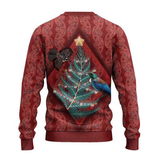 Aotearoa Maori Mangopare Meri Kirihimete Ugly Christmas Sweater Christmas Fern