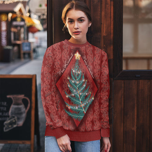 Aotearoa Maori Mangopare Meri Kirihimete Ugly Christmas Sweater Christmas Fern