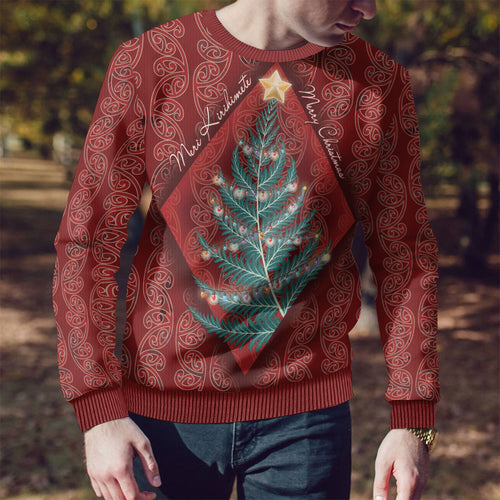Aotearoa Maori Mangopare Meri Kirihimete Ugly Christmas Sweater Christmas Fern