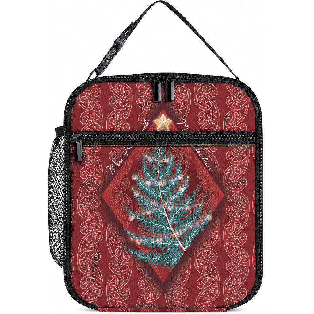 Aotearoa Maori Mangopare Meri Kirihimete Lunch Bag Christmas Fern