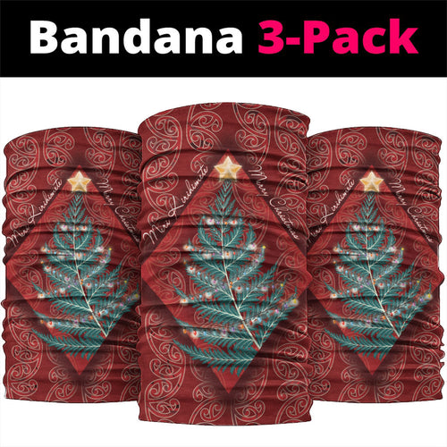 Aotearoa Maori Mangopare Meri Kirihimete Neck Gaiter Christmas Fern