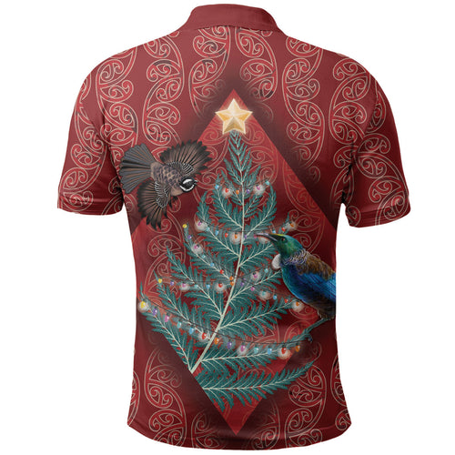 Aotearoa Maori Mangopare Meri Kirihimete Polo Shirt Christmas Fern