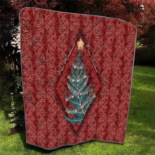 Aotearoa Maori Mangopare Meri Kirihimete Quilt Christmas Fern