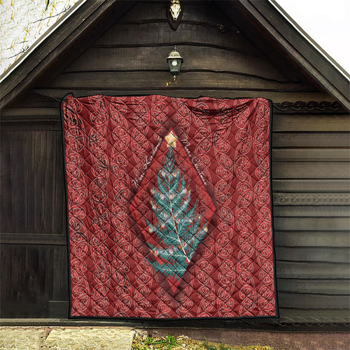 Aotearoa Maori Mangopare Meri Kirihimete Quilt Christmas Fern