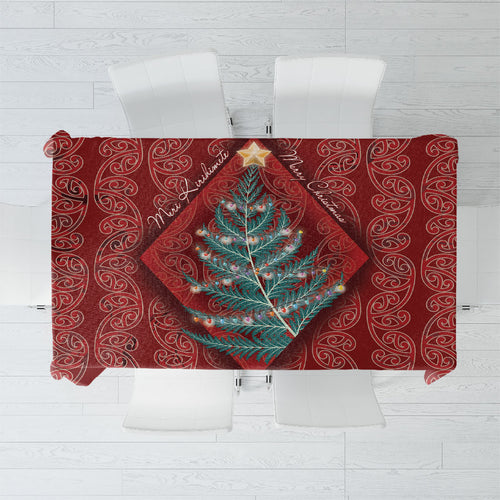 Aotearoa Maori Mangopare Meri Kirihimete Tablecloth Christmas Fern