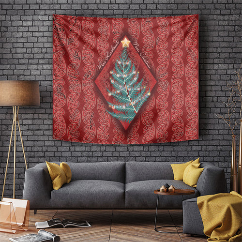 Aotearoa Maori Mangopare Meri Kirihimete Tapestry Christmas Fern