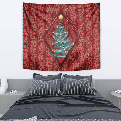 Aotearoa Maori Mangopare Meri Kirihimete Tapestry Christmas Fern