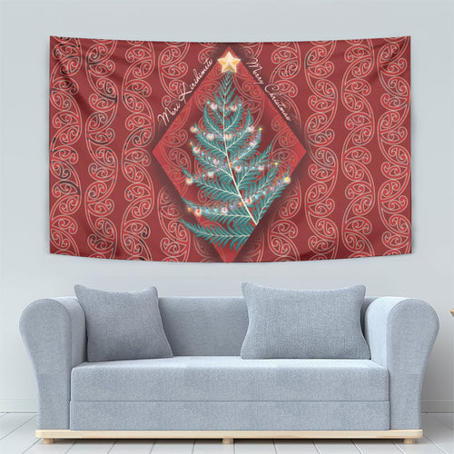Aotearoa Maori Mangopare Meri Kirihimete Tapestry Christmas Fern