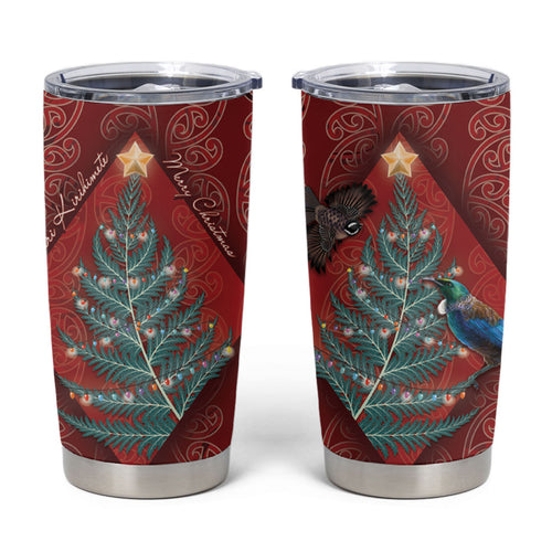 Aotearoa Maori Mangopare Meri Kirihimete Tumbler Cup Christmas Fern