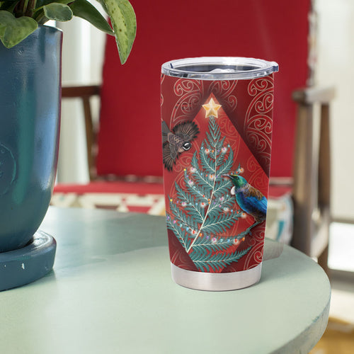 Aotearoa Maori Mangopare Meri Kirihimete Tumbler Cup Christmas Fern