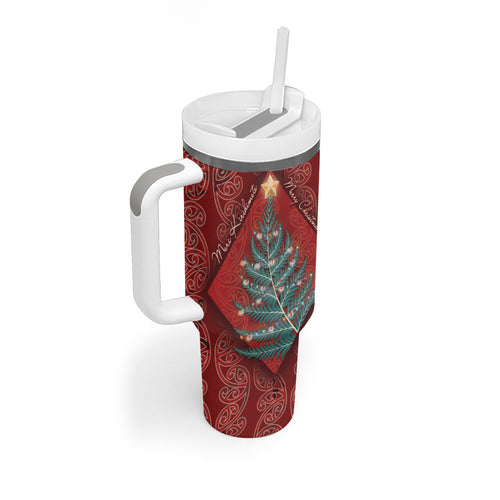Aotearoa Maori Mangopare Meri Kirihimete Tumbler With Handle Christmas Fern