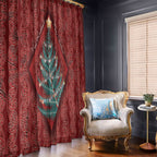 Aotearoa Maori Mangopare Meri Kirihimete Window Curtain Christmas Fern