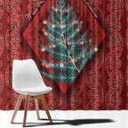 Aotearoa Maori Mangopare Meri Kirihimete Window Curtain Christmas Fern