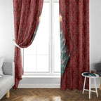 Aotearoa Maori Mangopare Meri Kirihimete Window Curtain Christmas Fern