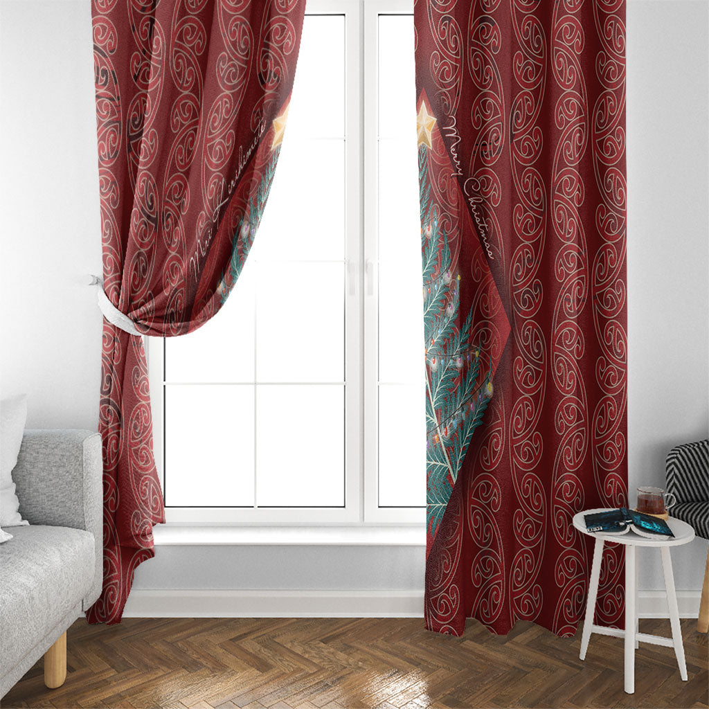Aotearoa Maori Mangopare Meri Kirihimete Window Curtain Christmas Fern
