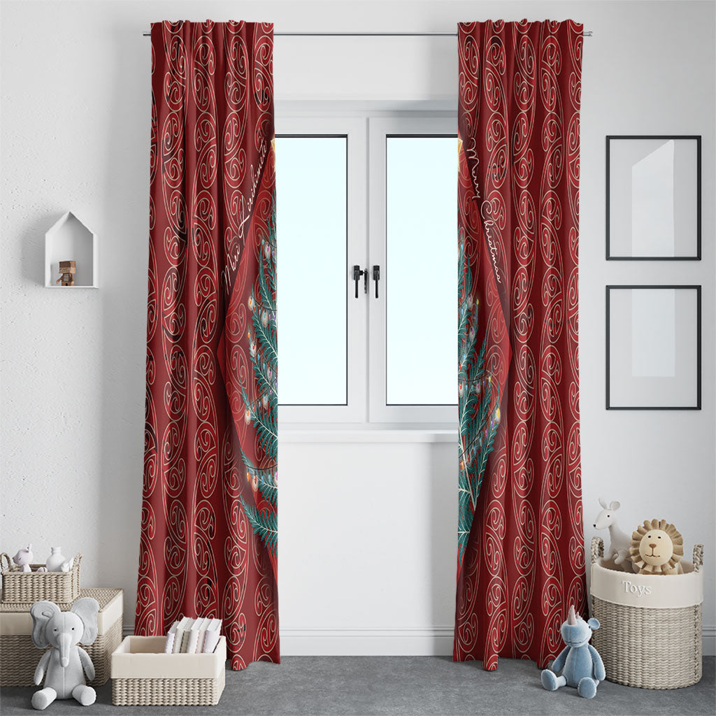 Aotearoa Maori Mangopare Meri Kirihimete Window Curtain Christmas Fern
