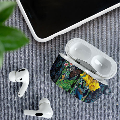 Aotearoa Maori Mangopare Christmas AirPods Case Pikawakawa and Tui