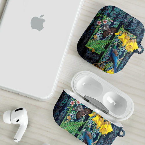 Aotearoa Maori Mangopare Christmas AirPods Case Pikawakawa and Tui