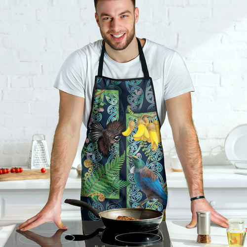 Aotearoa Maori Mangopare Christmas Apron Pikawakawa and Tui