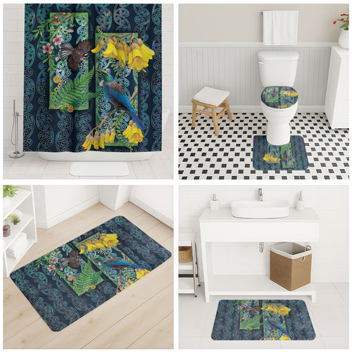 Aotearoa Maori Mangopare Christmas Bathroom Set Pikawakawa and Tui