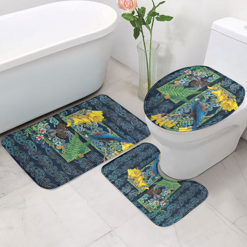 Aotearoa Maori Mangopare Christmas Bathroom Set Pikawakawa and Tui