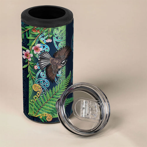 Aotearoa Maori Mangopare Christmas 4 in 1 Can Cooler Tumbler Pikawakawa and Tui