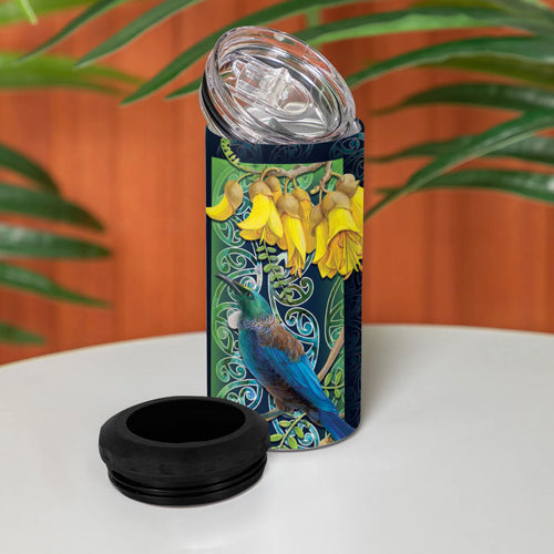 Aotearoa Maori Mangopare Christmas 4 in 1 Can Cooler Tumbler Pikawakawa and Tui