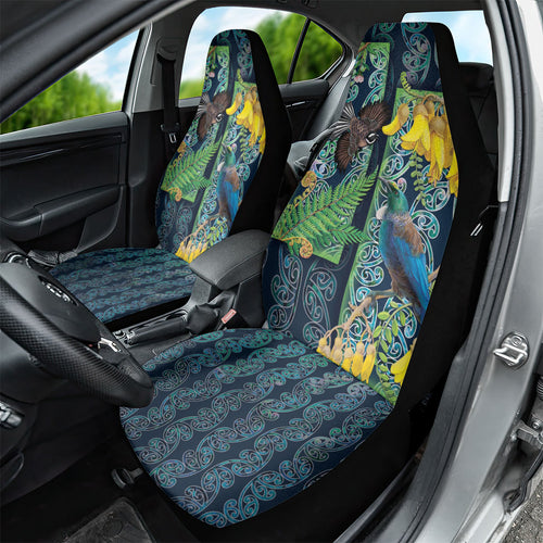 Aotearoa Maori Mangopare Christmas Car Seat Cover Pikawakawa and Tui
