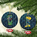 Aotearoa Maori Mangopare Christmas Ceramic Ornament Pikawakawa and Tui