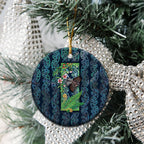 Aotearoa Maori Mangopare Christmas Ceramic Ornament Pikawakawa and Tui