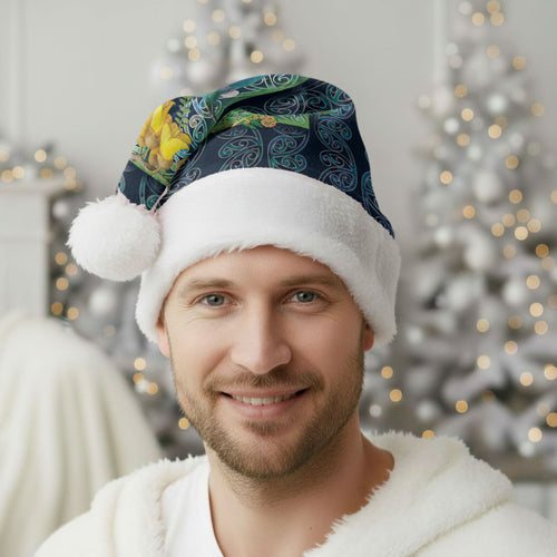 Aotearoa Maori Mangopare Christmas Santa Hat Pikawakawa and Tui