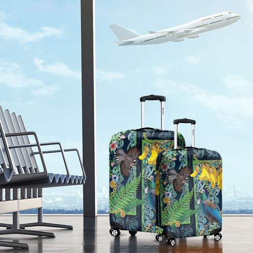 Aotearoa Maori Mangopare Christmas Luggage Cover Pikawakawa and Tui