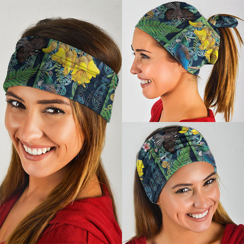 Aotearoa Maori Mangopare Christmas Neck Gaiter Pikawakawa and Tui