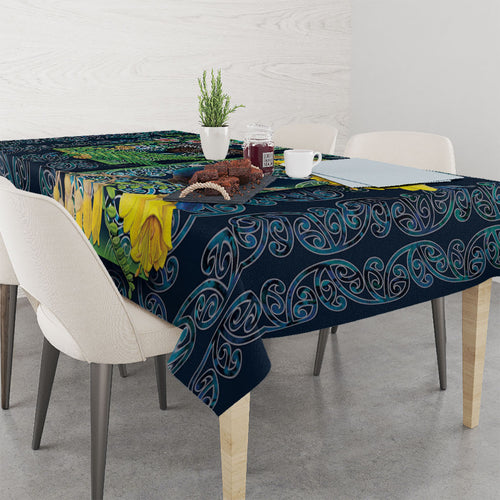 Aotearoa Maori Mangopare Christmas Tablecloth Pikawakawa and Tui