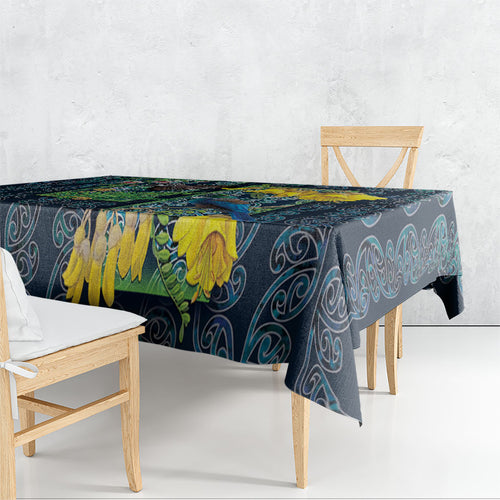 Aotearoa Maori Mangopare Christmas Tablecloth Pikawakawa and Tui