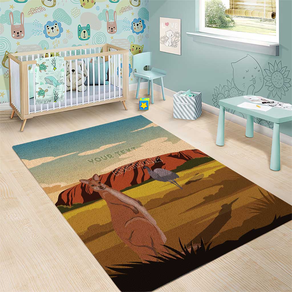 Australia Personalized Area Rug Uluru Scenery