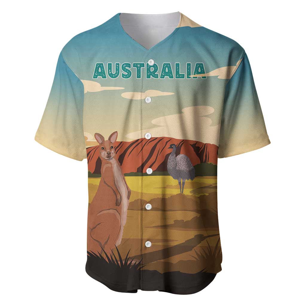 Australia Personalized Baseball Jersey Uluru Scenery