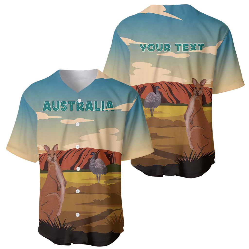 Australia Personalized Baseball Jersey Uluru Scenery